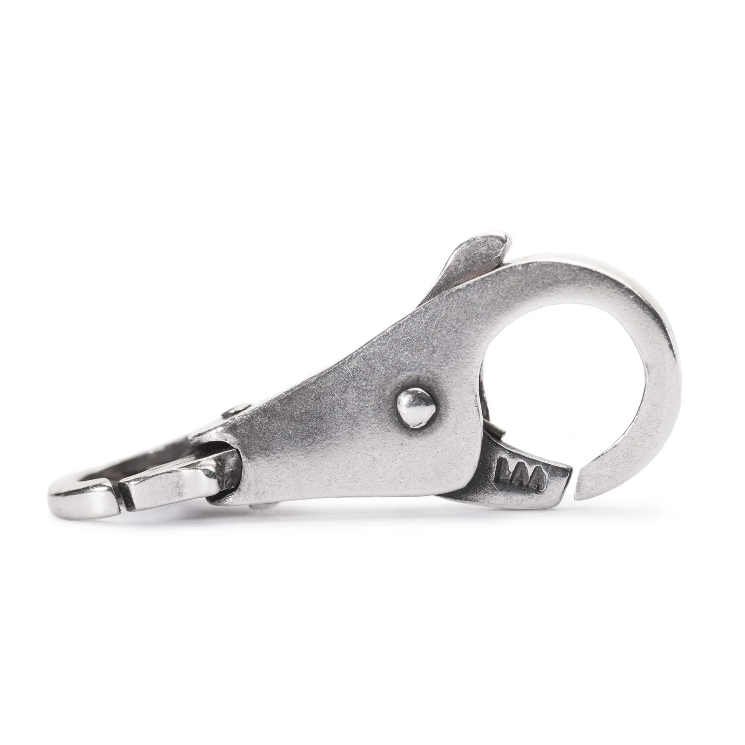 Leather Bracelet Black/Grey with Sterling Silver Plain Lock - Image 3