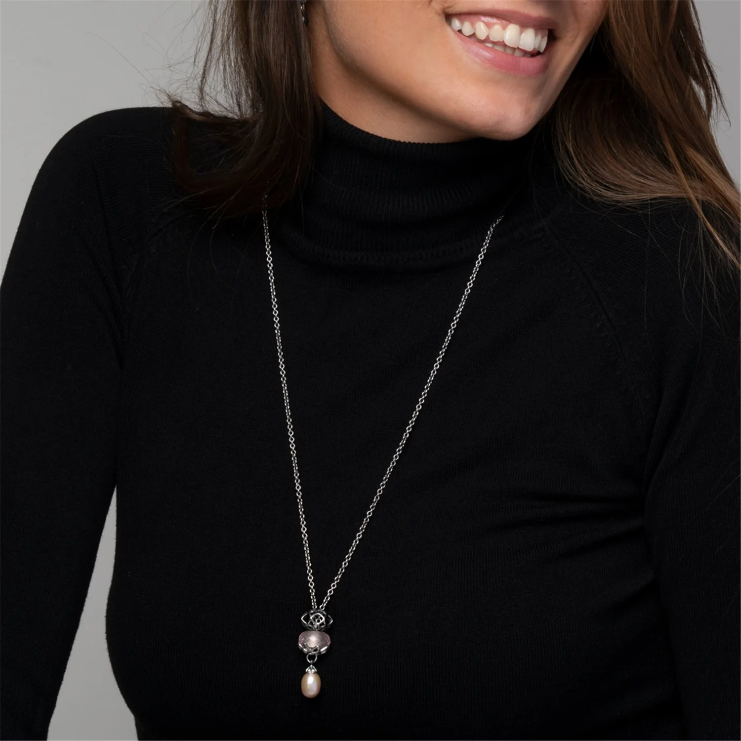 Collana d'Argento con Perla Rosa - Image 4