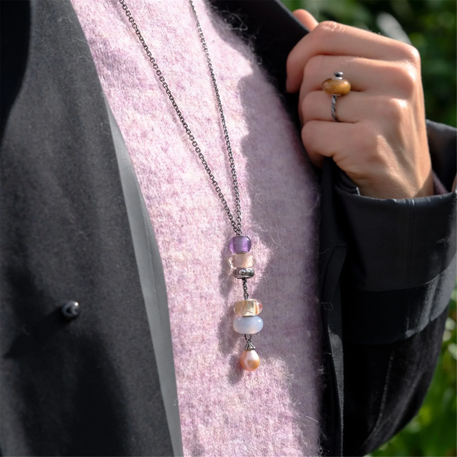 Collana d'Argento con Perla Rosa - Image 7