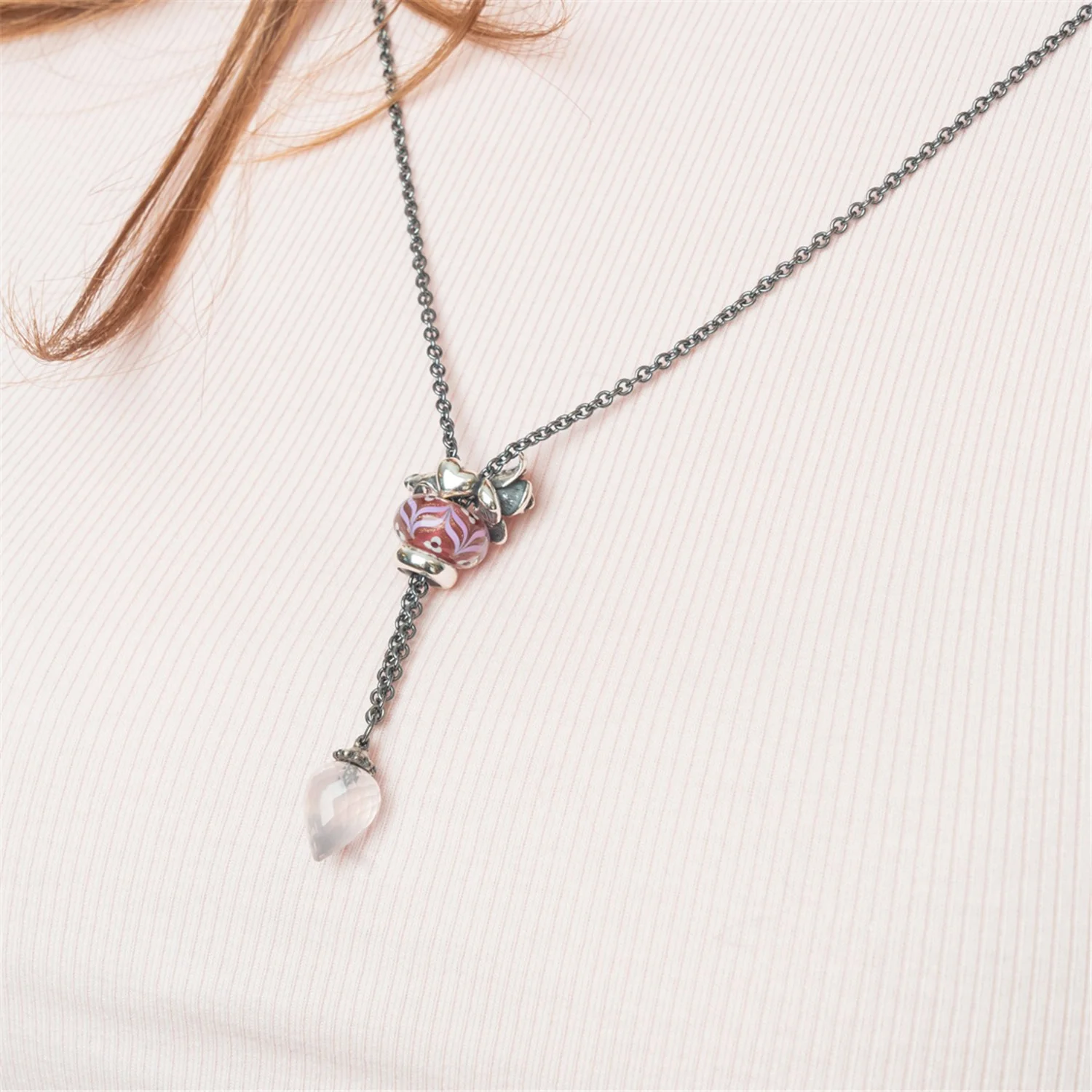 Collana d'Argento con Quarzo Rosa - Image 3